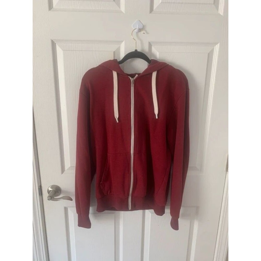 Burgundy Maroon "Boyfriend" Full-Zip Fleece Hoodie